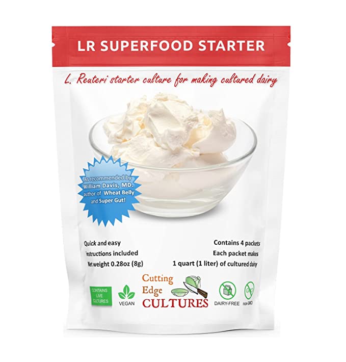 LR SuperFood Starter Culture L. Reuteri ProBiotic As Recommended By Dr William Davis Super Gut, MD Cultured Dairy Low And Slow Yogurt Lactobacillus