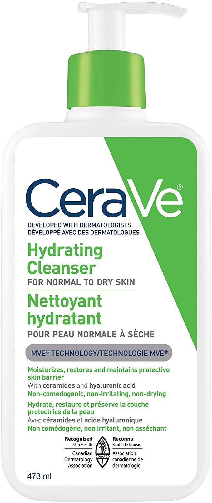 CeraVe Hydrating Face Wash | Daily Facial Cleanser for Dry Skin | Fragrance-Free, 473 Milliliters