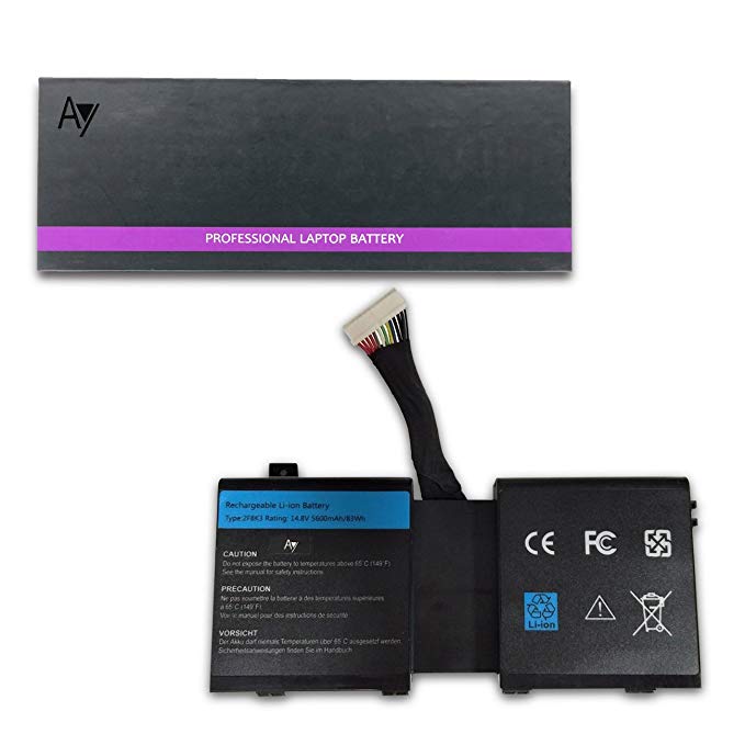 AY 2F8K3 Battery [14.8V / 83WH]. AY High-Performance Replacement Laptop Battery Compatible Dell Alienware 17 18 18x M17X R5 M18X R3 Series, Fits 2F8K3 02F8K3 KJ2PX 0KJ2PX G33TT 0G33TT