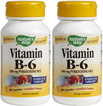 Nature's Way Vitamin B6 100 mg Caps, 2 Pack