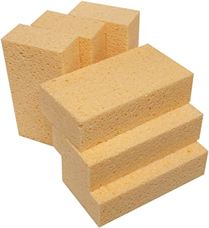 LTWHOME Extra Large Natural Cellulose Sponges 7-1/2-Inch x 4-Inch x 2-Inch Non-Scratch Durable Cleaning Sponges(Pack of 6)