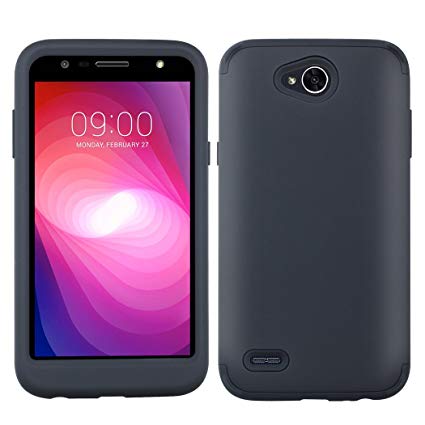 LG X Power 2 Case, LG X Charge Cases, 3 in 1 Full Protection Cute Case TPU Bumper Cover Shockproof Absorption Case for LG X Power 2 / LG Fiesta LTE/LG K10 Power LV7 (Black)