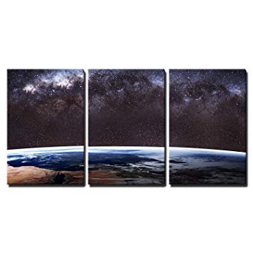 wall26 - 3 Piece Canvas Wall Art Earth Image. - Modern Home Decor Stretched and Framed Ready to Hang - 16"x24"x3 Panels