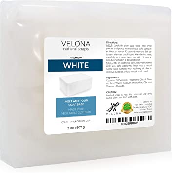 2 LB - White Melt and Pour Soap Base by Velona | SLS/SLES Free | Natural Bars for The Best Result for Soap-Making