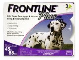 Merial Frontline Plus Flea and Tick Control for 45 to 88-Pound Dogs and Puppies 3-Doses