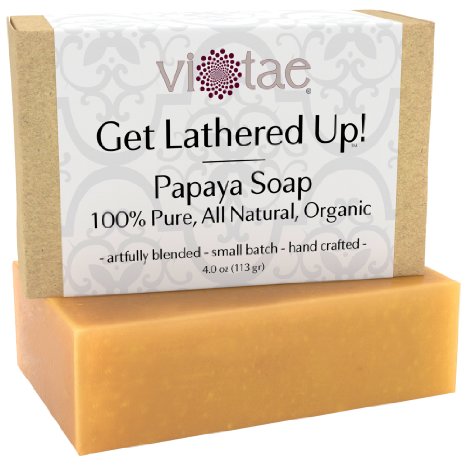 Certified Organic PAPAYA Soap - by Vi-Tae - 100 Pure All Natural Aromatherapy Luxury Herbal Bar Soap - 4oz