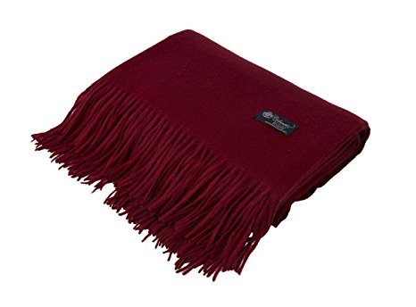 Pure Cashmere Throws (Burgundy, 52" x 72")