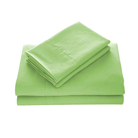 WAVVA Bedding Luxury 4-Pcs Bed Sheets Set- 1800 Hotel Collection Deep Pocket, Wrinkle & Fade Resistant (Queen, Lime)