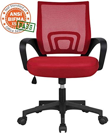 Yaheetech Adjustable Swivel Office Computer Desk Chair With Arms Color Fabric Seating Back Rest Fabric Mesh