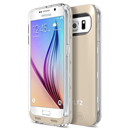 Galaxy S6 Battery Case, ZVOLTZ ZT6 Galaxy S6 Battery Case (5.1 Inches) [1 Year WARRANTY] - [Champagne Gold/Clear] - 3500mAh [Quick-charge 2.0 Charge thru Compatible] - External Protective Galaxy S6 Charger Case / Galaxy S6 Charging Case Extended Backup Battery Pack Cover Case. (a.k.a Galaxy S6 Battery Pack / Galaxy S6 Power Case / Galaxy S6 USB Juice Bank / Galaxy S6 Battery Charger)
