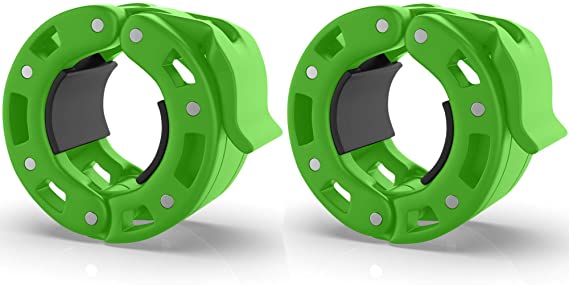 Barbell Collars (Pair) – Locking 2" Olympic Size Weight Clamps - Quick Release Collar Clips – Bar Clamps Great for Weight Lifting, Olympic Lifts and Strength Training