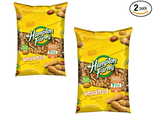 Brand of Hampton Farms An Item of Hampton Farms Unsalted In-Shell Peanuts (5 lbs.) - Pack of 1 - Bulk Disc 2-PACK
