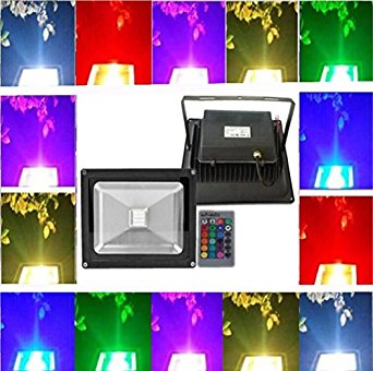 Low Volt Led light Trendmart DC / AC 12V 10W RGB Led Floodlight Lamp Waterproof Ip 65 Outdoor Security Wash Flood Light Landscape Lighting (10W RGB Black finish).