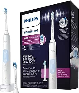 PHILIPS Sonicare ProtectiveClean Electric Toothbrush with Plaque Control Brush Head, Rechargeable Sonicare Toothbrush with Pressure Sensor, Phillips Sonic Toothbrush, Gum Health Brush Head