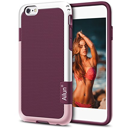 iPhone 6 Case,iPhone 6s Case,by AILUN,Soft TPU Bumper& Solid PC Frame,Slip-Proof Back,Shock-Absorption&Anti-Scratches,Fingerprints&Oil Stains, Protective Back Cover [Purple]