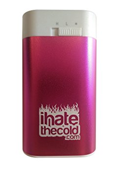 iHateTheCold Rechargeable Reusable Mini Pink 4400mAh USB Hand Warmer / External Battery Pack / Power Bank / USB Charger for smartphone and tablet / LED flashlight and Strobe Light