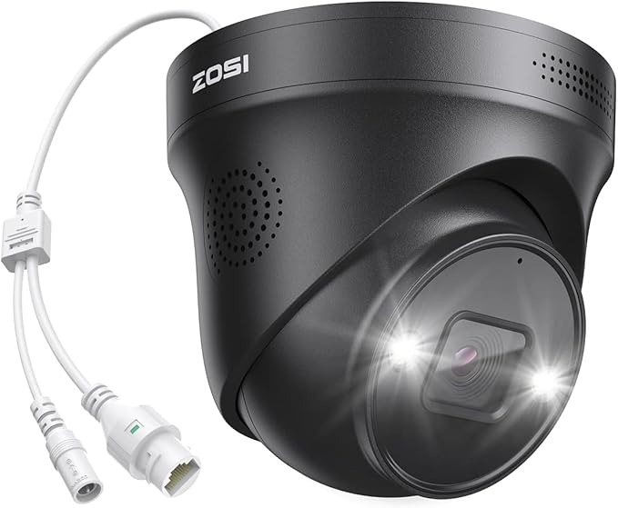 ZOSI 4K PoE Add On Camera,Person Vehicle Detection, Color Night Vision, Sound & Light Siren, Two Way Audio, 8MP Weatherproof Home Security Dome Cam for Outdoor Indoor, Only Work 4K PoE NVR