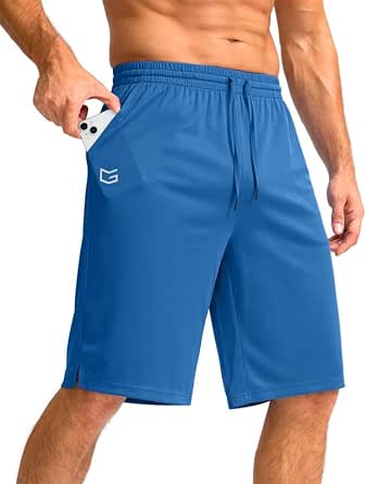 G Gradual Men's Athletic Shorts with Pockets 11" Long Basketball Shorts Lightweight Quick Dry Gym Workout Shorts for Men