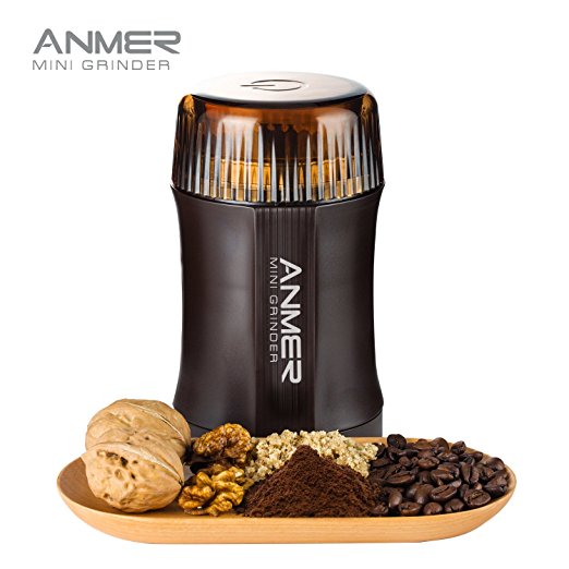 ANMER CG-8120 Electric Coffee Grinder for Coffee Bean, Seed, Nut, Spice,Herb, Pepper and others - Super Powerful 200Watt 20 Seconds to Grind per time, Stainless Steel Blades
