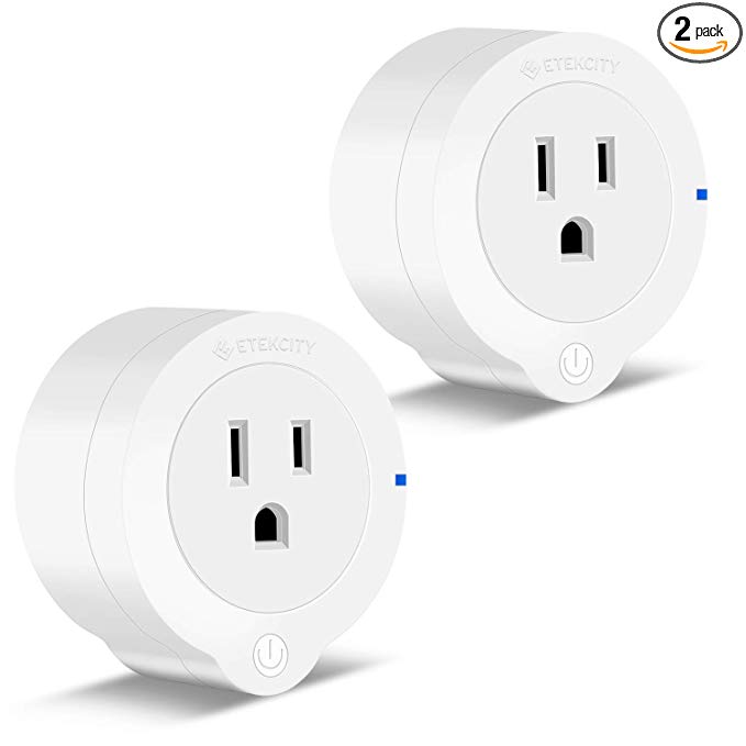 Etekcity Smart Plug, Works with Alexa, Google Home and IFTTT, Easy Setup, Energy Monitoring WiFi Outlet with Overheat Protection, No Hub Required, ETL Listed, FCC Certified, 2 Years Warranty (2 Pack)