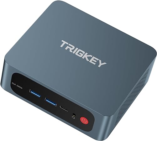 TRIGKEY G5 2.5G Dual Ethernet Mini PC 6W TPD 12th Gen Intel N100(4Core, Up to 3.4GHz) 16G DDR4 500G PCIE1 SSD Mini Computer, Support Micro Computer/WiFi 6/BT5.2/USB 3.2/ HDMI Type-C Output