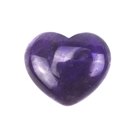 fengshuisale Natural Amethyst Crystal Puff Heart Worry Healing Stone W Red String Bracelet