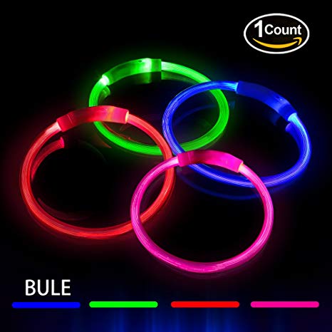 LED Dog Collar,USB Rechargeable Glowing Dog Collars, Light Up Collar Improved Dog Safety &Visibility at Night, 3 Flashing Modes,Water-Resistant Lighted Dog Collars Fits for Small Medium Large Dogs