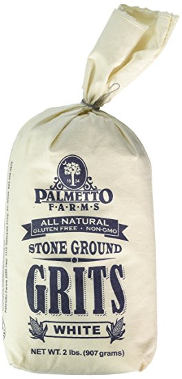 Palmetto Farms White Stone Ground Grits 2 LB - Non-GMO - Just All Natural Corn, No Additives - Naturally Gluten Free, Produced in a Wheat Free Facility - Grinding Grits Since 1934
