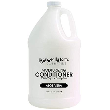 Ginger Lily Farms Club & Fitness Aloe Vera Moisturizing Conditioner, 100% Vegan, Paraben, Sulfate, Phosphate, Gluten & Cruelty-Free, 1 gallon