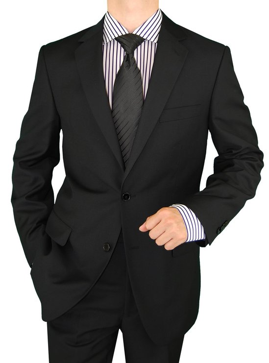 Salvatore Exte Men's Suit Two Button Side Vent Jacket Flat Front Pants