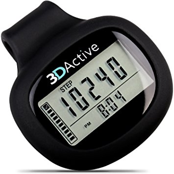 3DActive Small Walking 3D Pedometer Activity Fitness Tracker with Clip and Lanyard, A640U