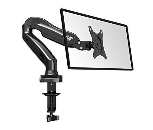 North Bayou Universal Full Motion Articulating Gas Spring Arm Desk Mount F80 for LED LCD Flat Panel Screens 17 - 27 inch min 44 lbs up to 143 lbs