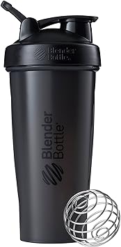 BlenderBottle Classic Loop Top Shaker Bottle, Full Color Black, 28-Ounce Loop Top