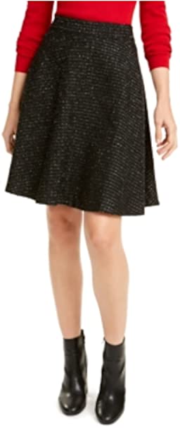 Maison Jules Tweed A-Line Skirt Black/Silver 2