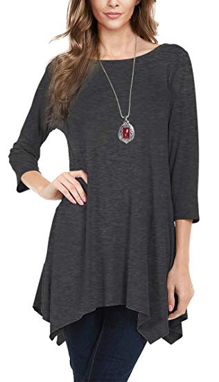 Urban CoCo Women's 3/4 Sleeve Tunic Tops Loose T Shirt Dress