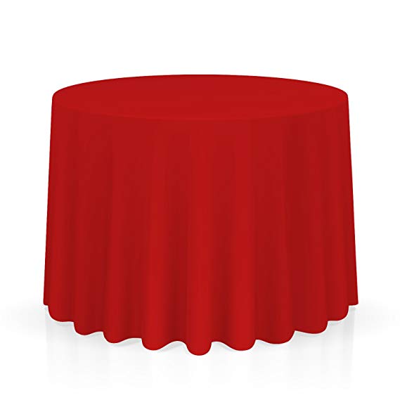 Lann's Linens - 10 Premium 108" Round Tablecloths for Wedding/Banquet/Restaurant - Polyester Fabric Table Cloths - Red