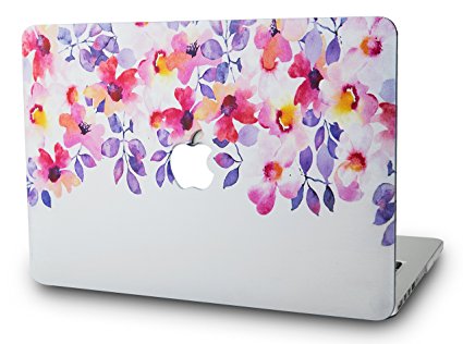 KEC MacBook Air 13 Inch Case Plastic Hard Shell Cover A1369 / A1466 (Flower 2)