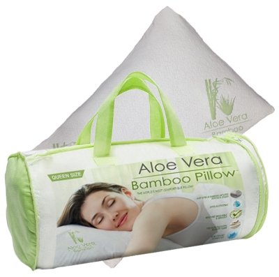 Aloe Vera Bamboo Memory Foam Pillow - Hypoallergenic Washable Pillow (1, Queen)