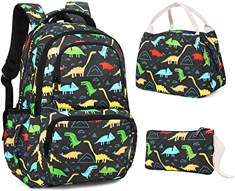 SKL Cute Dinosaur and Unicorn Backpack for Girls boy ,School backpack Set Lightweight Travel Daypack for Kids Girls Teenage