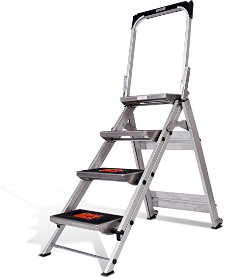 Little Giant Ladder Systems 10410BA Safety Step Stepladder with Handrail, 4-Step