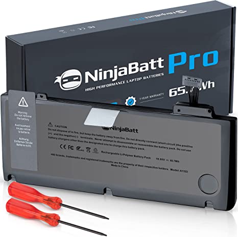 NinjaBatt Batterie A1278 A1322 für Apple MacBook Pro 13" [2009 2010 2011 2012 Years] - High Performance [ 76.56Wh/11.6V]