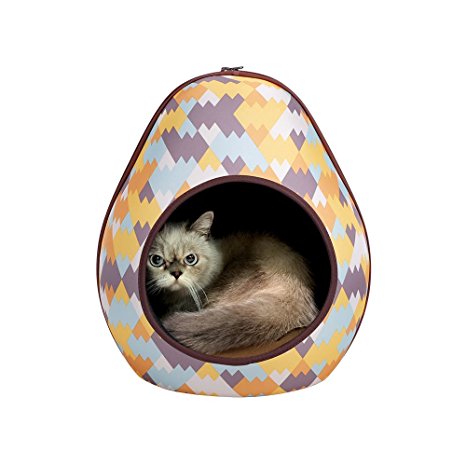 Cave Pod Cat Bed for Indoor Cats and an Ideal Ferret and Puppy Bed for Hideaway by IBIYAYA