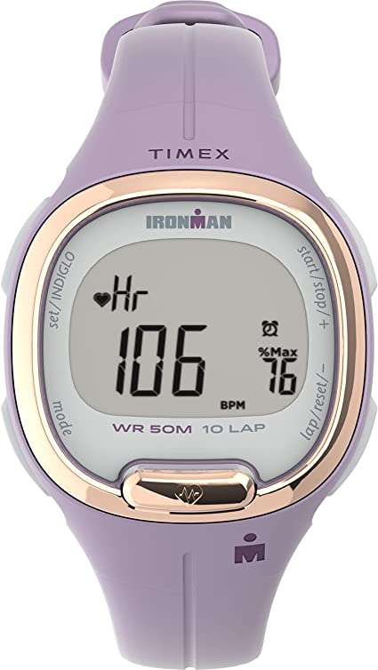 Timex Women's Ironman Transit  33mm Quartz Sport Watch with Resin Strap, Purple/Rose Gold-Tone, 12 (Model: TW5M483009J)