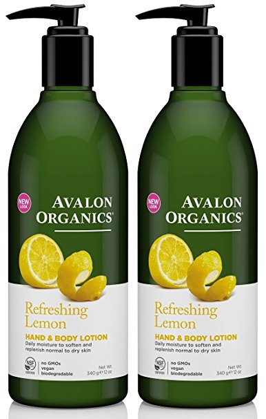 Avalon Organics Hand & Body Lotion, Lemon, 12 oz (2-Pack)