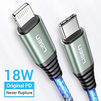 USB C to Lightning Cable 4FT, [Never Rupture][ Apple MFi-Certified] LISEN iPhone 11 Charger Cable 18W PD Fast Charging Nylon Braided Compatible with iPhone 11/11 Pro/11 Pro Max/X/XS/XR/XS Max/8/8 Plus