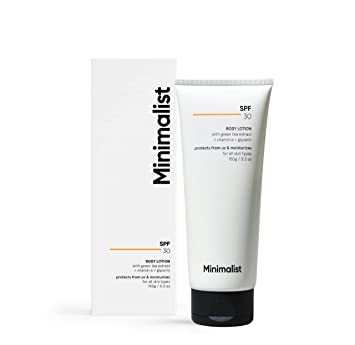 Minimalist SPF 30 Body Lotion, UVA & UVB Protection | Nourishing | Photostable | Acne Safe | Broad Spectrum PA    Sunscreen | For Men & Women | 150 g