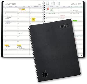 2025 Planner Weekly and Monthly – Hourly Appointment Book 2025 – Softcover, Twin-Wire Binding – Teacher Planner, Simple Design for Productivity - 6.5 x 8.5