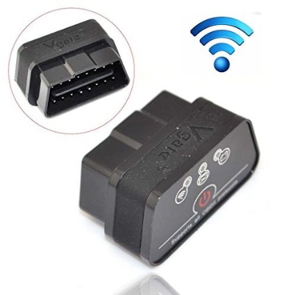 iKKEGOL iCar 2 Mini OBD2 OBD II WiFi Car Diagnostic Scan Tool for IOS iPhone iPad PC with Switch Auto Sleep(Black Black)