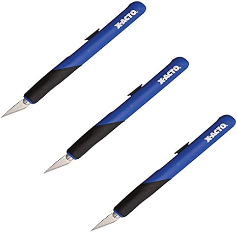 ELMERS X-Acto Retract-A-Blade Knife, 11 Blade-Blue/Black (X3204), 3 Pack