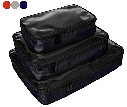 Observ Clear Packing Cubes - High Strength 3 Piece Travel Organizer Set